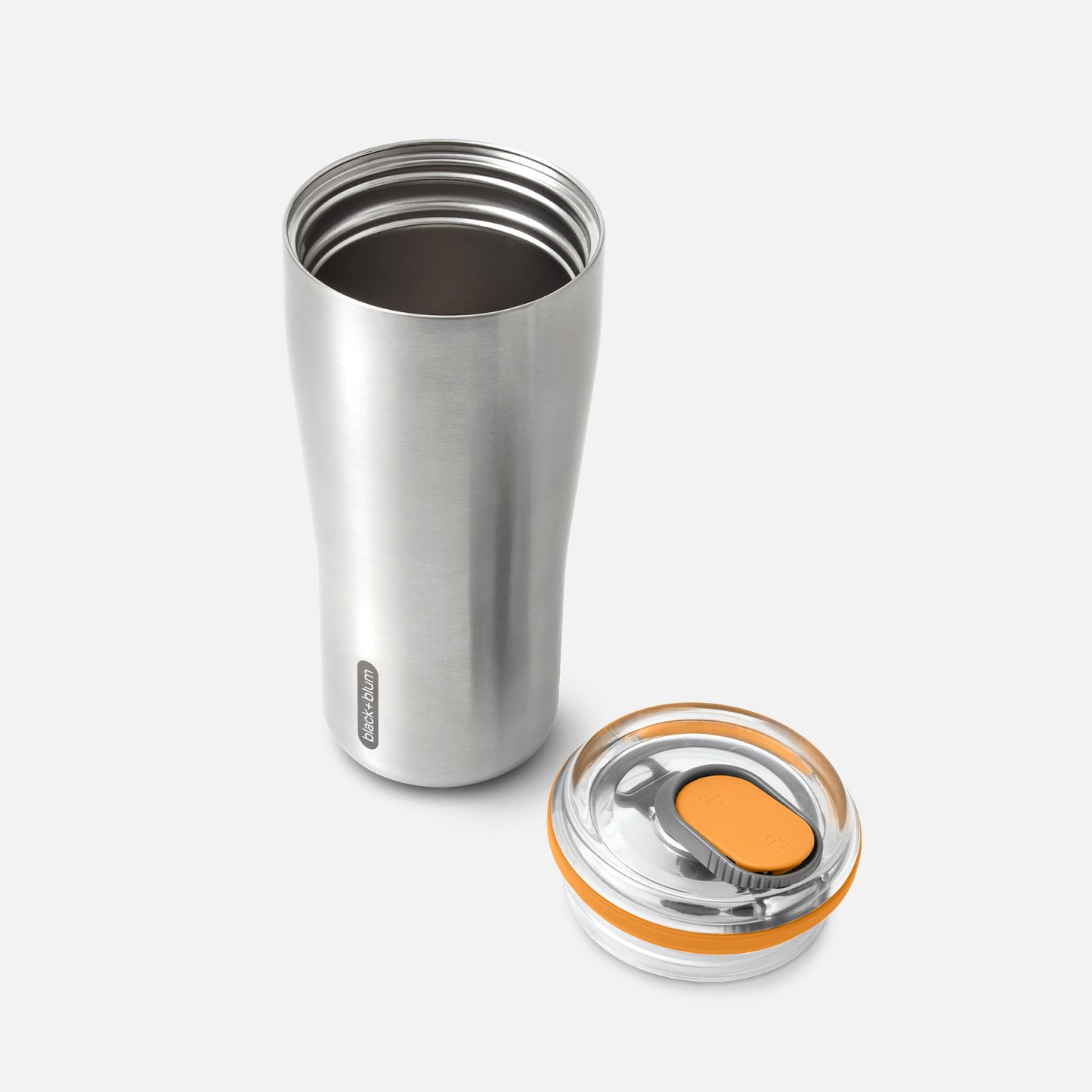 Insulated tumbler with the lid off