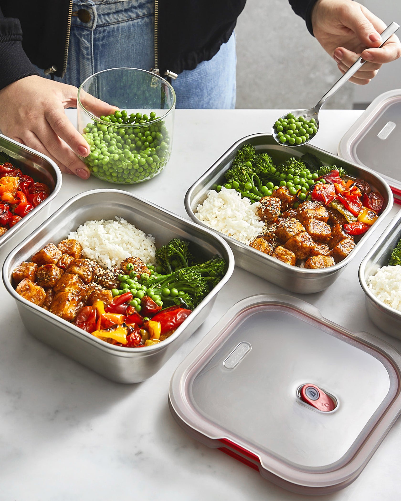 Black+Blum | Stainless Steel Meal Prep Square Food Box Set Of 2 ...