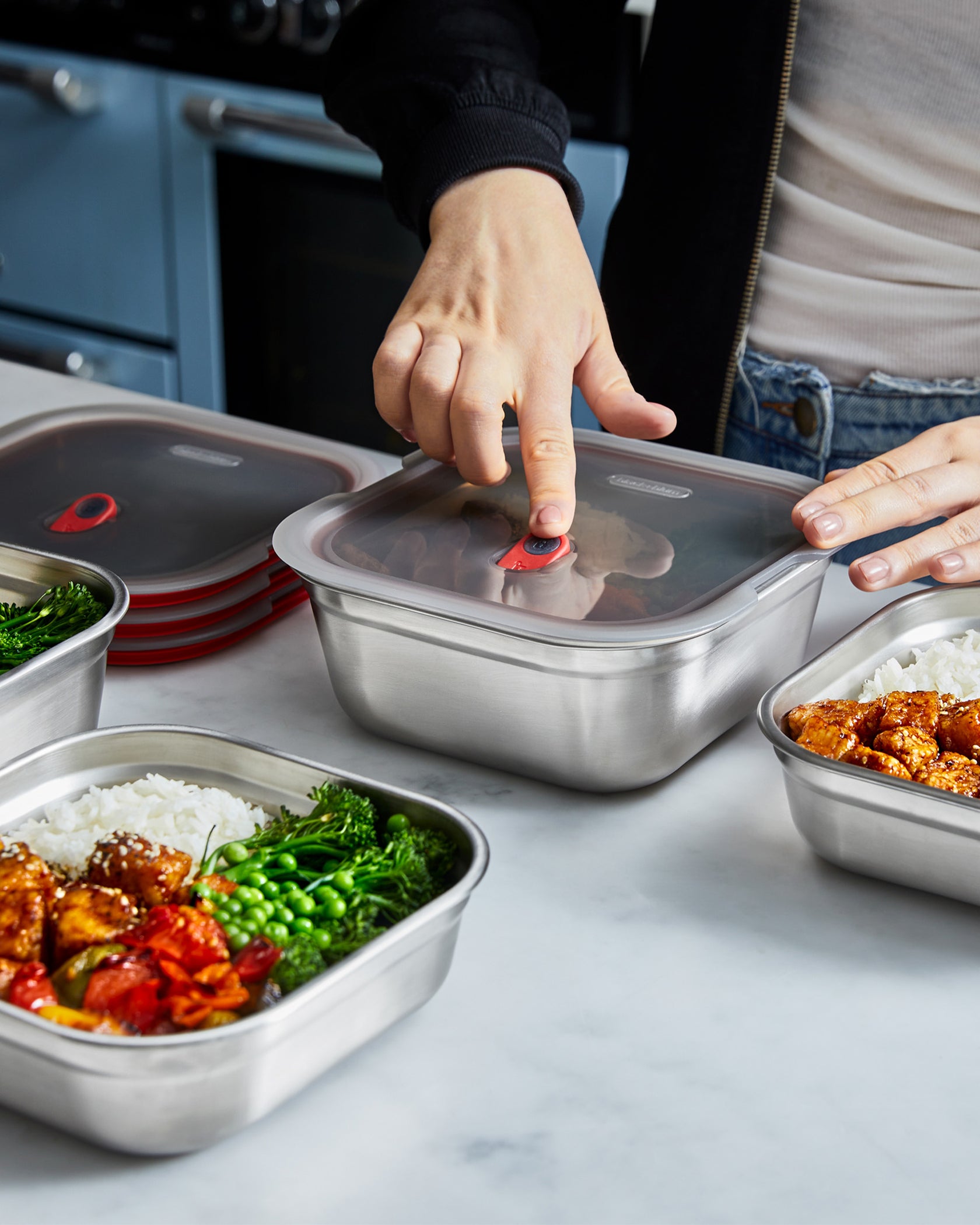 Black+Blum | Stainless Steel Meal Prep Square Food Box Set Of 3 ...