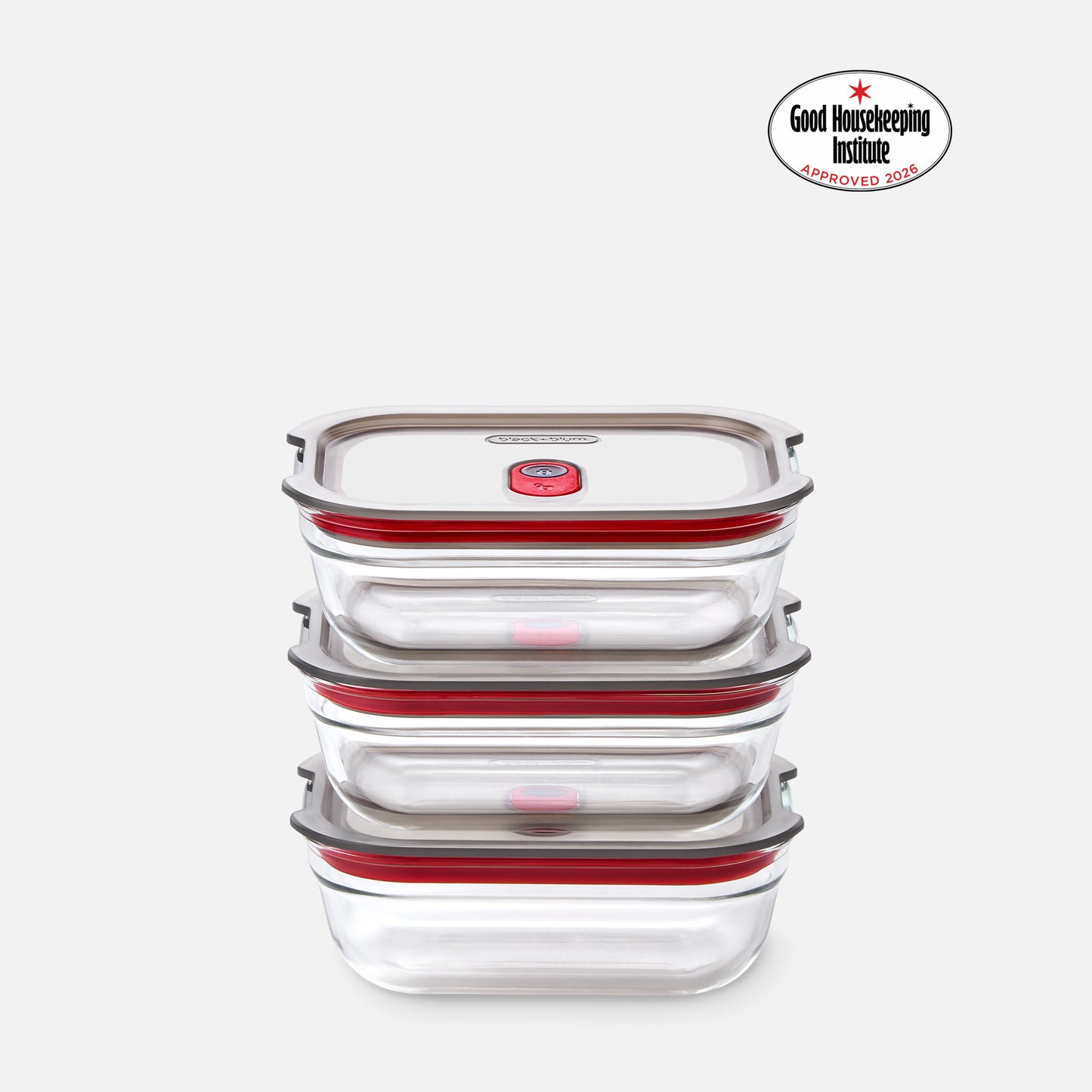 STACK + NEST GLASS FOOD CONTAINERS X3