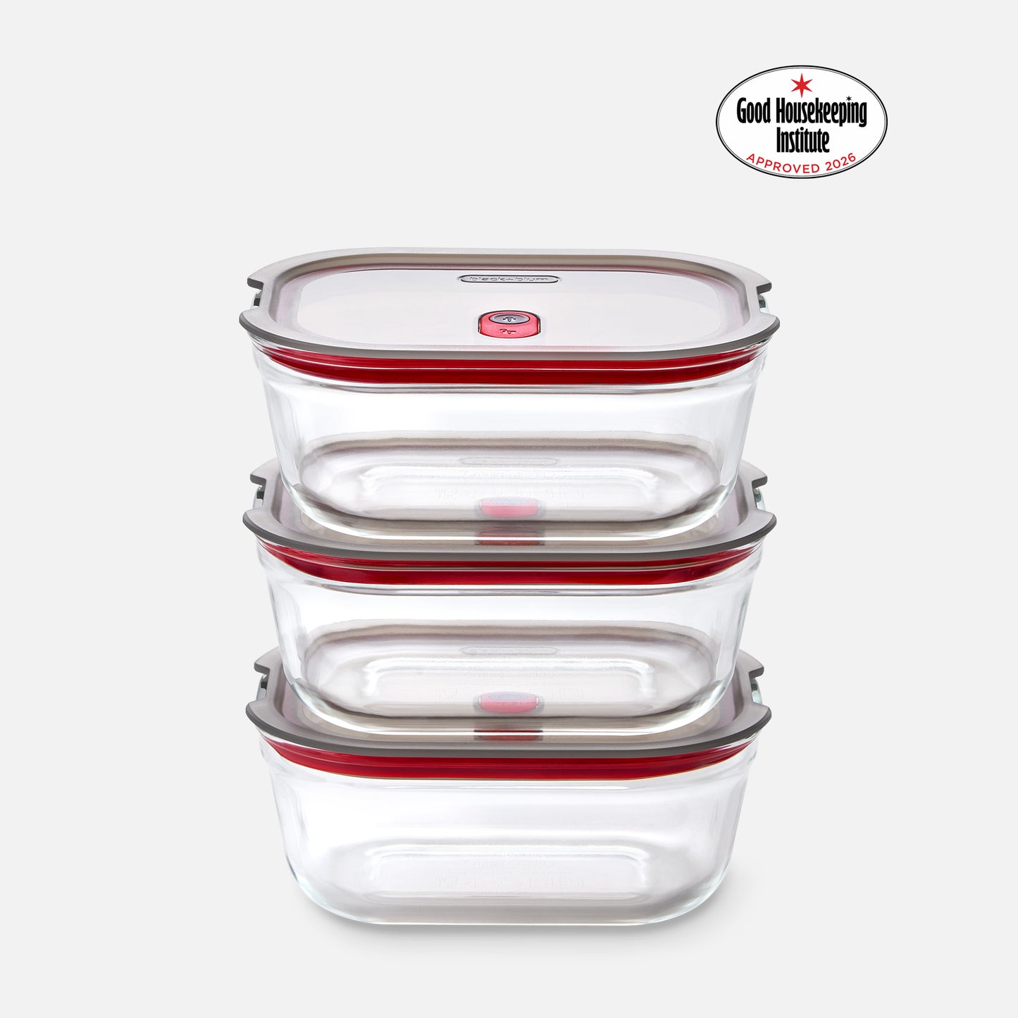STACK + NEST GLASS FOOD CONTAINERS X3