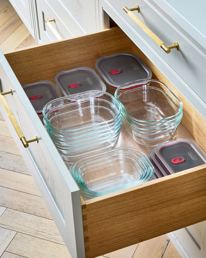 STACK + NEST GLASS FOOD CONTAINERS X5