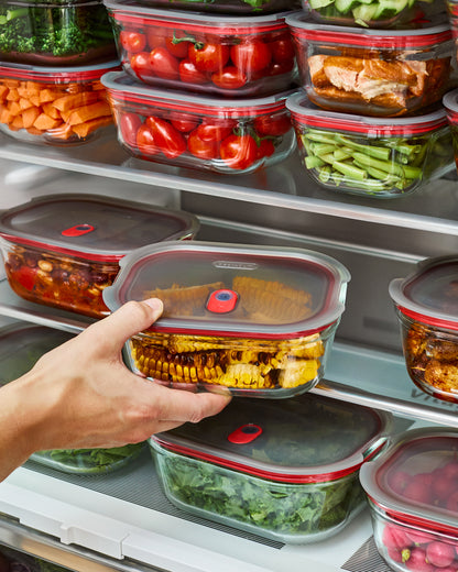 STACK + NEST GLASS FOOD CONTAINERS X5
