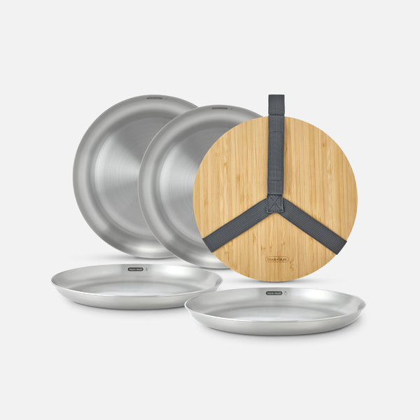Stainless Steel Plate Set | Reusable, Dishwasher Safe, Lightweight