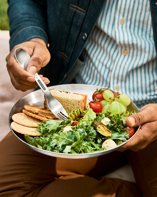Stainless Steel Plate Set | Reusable, Dishwasher Safe, Lightweight ...