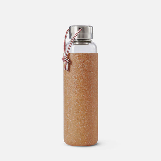 black+blum reusable glass water bottle almond brown 